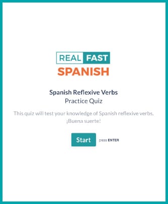 Reflexive Verbs Spanish Chart